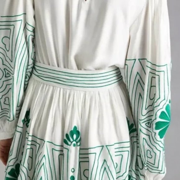 RARE NWT ANTHROPOLOGIE Forever That Girl Embroidered Mini Dress. Size M - Picture 2 of 10